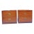 Vintage Henredon Style Campaign Nightstands or End Tables With Brass Hardware, A Pair For Sale