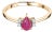 Minimalist 18k Gold Ruby Diamond Proposal Ring Size 6 For Sale
