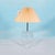 Minimalist Postmodern Glass Table Lamp with Pleated Shade For Sale - Image 17 of 18