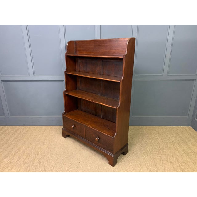 Victorian Mahogany Waterfall Open Bookcase, 1880 For Sale - Image 4 of 15