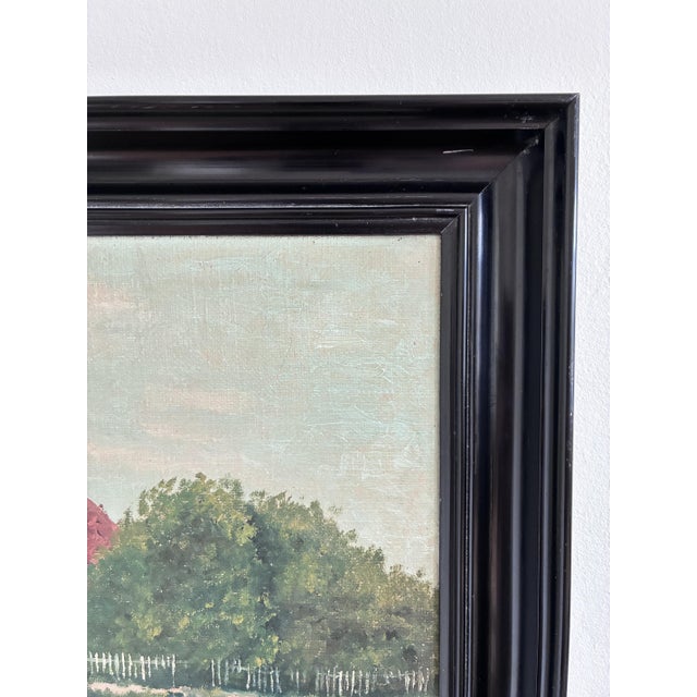 Landscape with Farmhouse, Oil Painting, Framed For Sale - Image 7 of 18