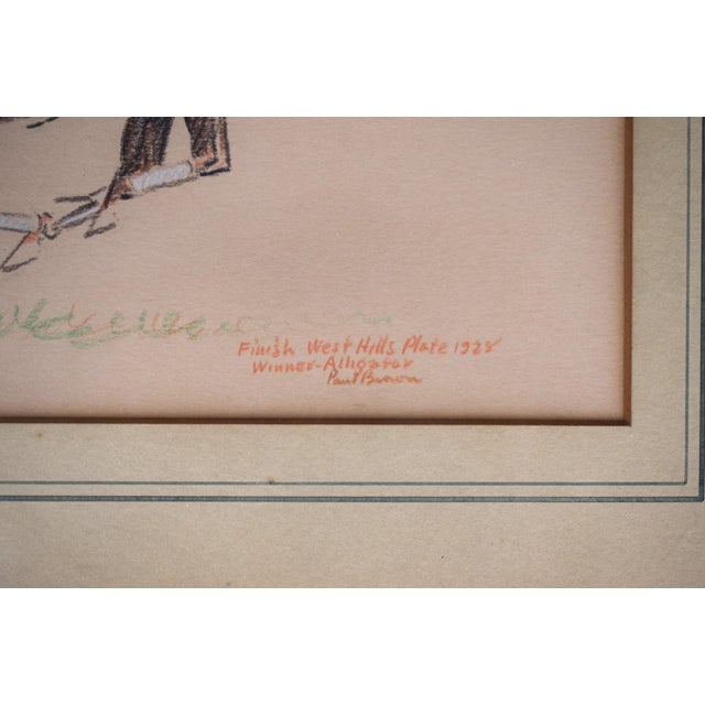 Traditional Finish West Hills Plate Winner-Alligator 1928 Pastel Drawing by Paul Brown For Sale - Image 3 of 6