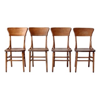 Antique Crocker Bentwood Dining Chairs Set 4 For Sale
