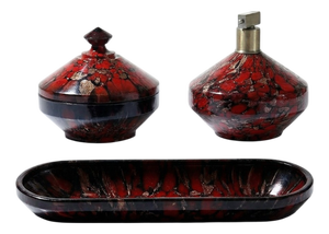 Murano Aventurine Glass Bathroom Set by Vincenzo Nason, Set of 3