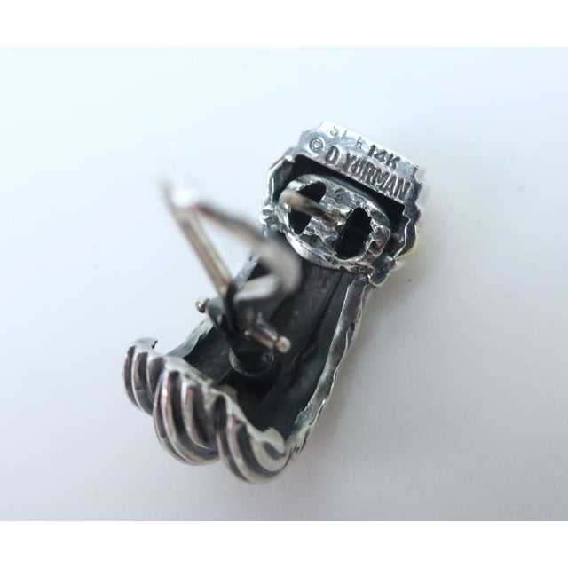 David Yurman Sterling Silver & 14k Gold Earrings, a Pair For Sale In Atlanta - Image 6 of 9