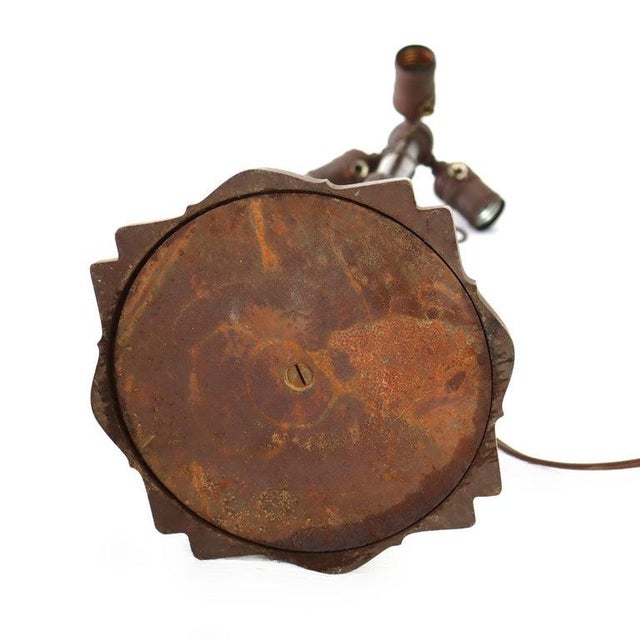 Antique Bradley & Hubbard Attr Arts & Crafts 8 Panel Slag Glass Table Lamp C1920 For Sale - Image 10 of 10