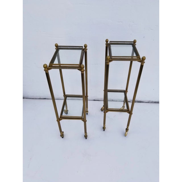 Brass 1950s Maison Bagues Style Side Tables - a Pair For Sale - Image 8 of 10