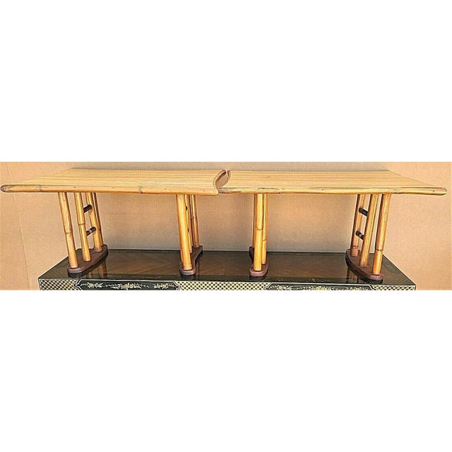 Mid-Century Modern Vintage Bamboo Serving Side Tables - a Pair For Sale - Image 3 of 9