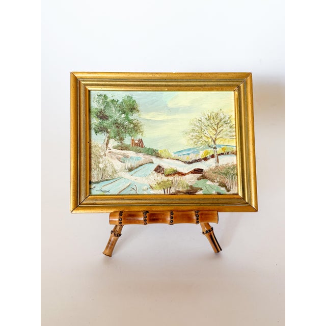 Mid 20th Century Vintage Small Landscape Oil Painting on Board, Signed Seidel, Framed For Sale - Image 4 of 9