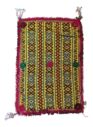 African Tribal Beaded Ikat Textile
