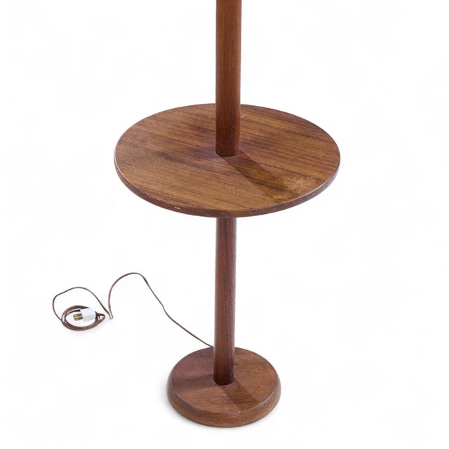 Gordon and Jane Martz Style Mid Century Walnut Floor Lamp Table For Sale In Chicago - Image 6 of 6