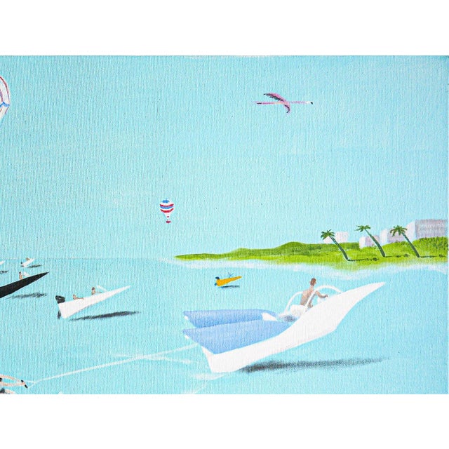 Scott Woodard "Regatta of Sorts" Pastel Blue and Pink Abstract Contemporary Landscape Painting, 2022 For Sale In Houston - Image 6 of 11