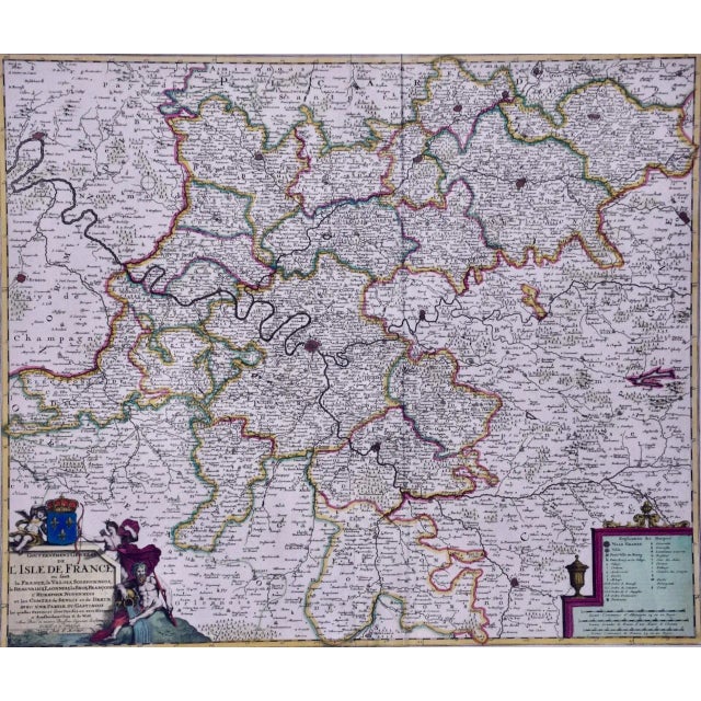 This colorful and detailed 17th century hand-colored copperplate map by Frederick De Wit was published in Amsterdam...