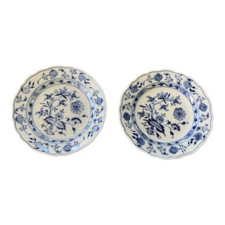 Set of Two Late 20th Century Meissen Porcelain Blue Onion Dessert/Butter Plates For Sale