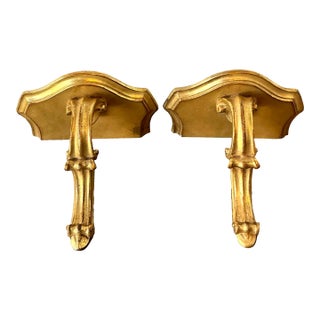 Vintage Gilt Tipped Wall Brackets - A Pair For Sale