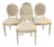 Mid 20th Century French Louis XVI Style Set of 4 Dining Chairs or Side Chairs With Caned Backs and New Upholstery For Sale