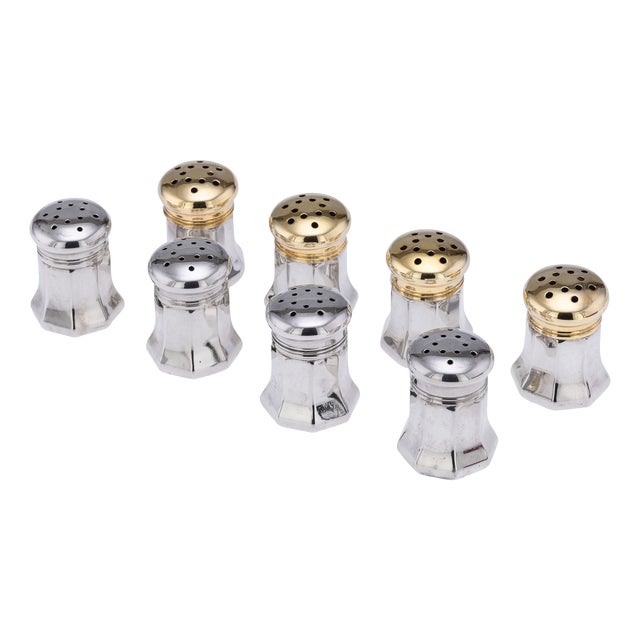 20th Century American Silver Salt & Pepper Shakers from Cartier, 1920s, Set of 8 For Sale