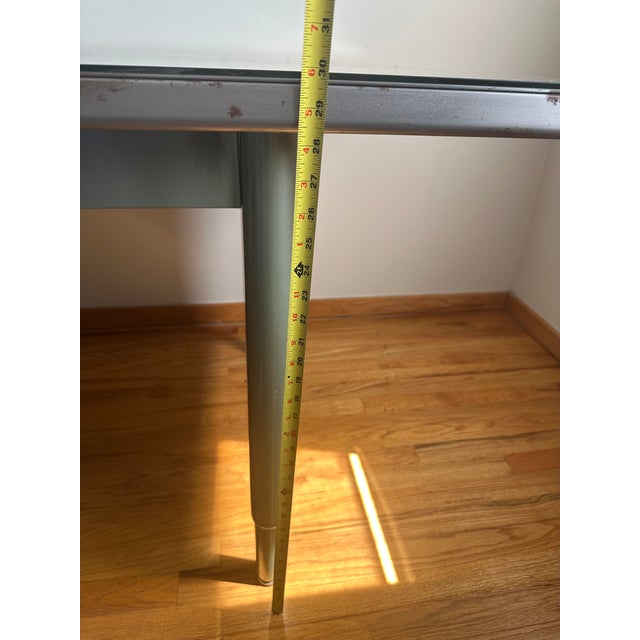 Vintage McDowell & Craig Vintage Tanker Desk With Custom Glass Top For Sale In Los Angeles - Image 6 of 10