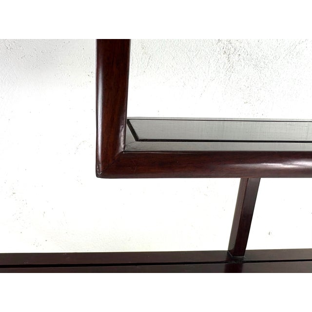 Chinese Vintage Chinese Export Handcrafted Mahogany Display Shelf For Sale - Image 3 of 11