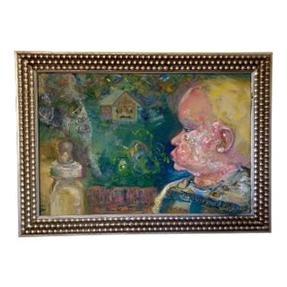 Elephant Baby Bottle, Figurative Oil Paintings, Large Art, by Van Ness For Sale