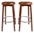 Set of Two (2) Danish Modern Barstools in Solid Teak & Leather by Hugo Frandsen for Spøttrup Mobler, Denmark, C. 1960's For Sale