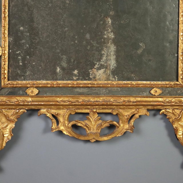 Glass Carved and Gilded Wooden Wall Mirror For Sale - Image 7 of 13