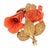 Vintage 14k Yellow Gold Carved Coral Flower & Leaves Brooch For Sale - Image 4 of 5