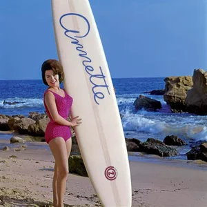 1964 Annette Funicello and Her Surfboard (12x12 Canvas)
