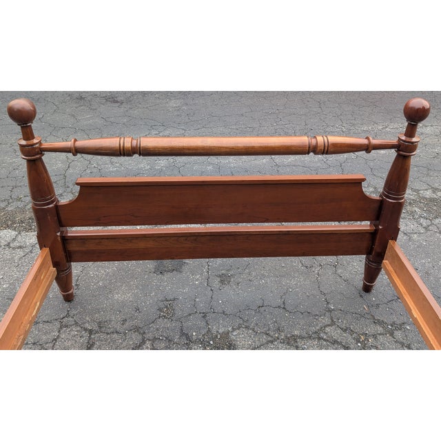 1960s Vintage John Vogler Cannonball Cherrywood Full Size Bed Frame For Sale - Image 10 of 11