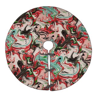 Contemporary Kate Spade Water Color Print Tree Skirt For Sale