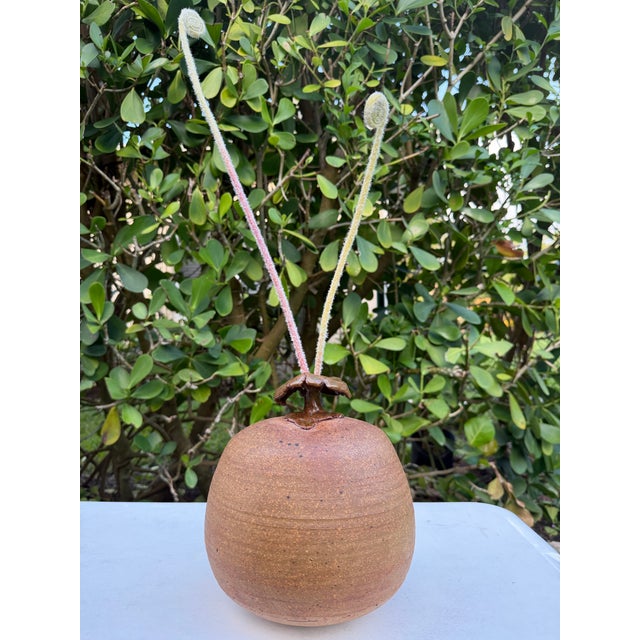Organic Mixed Media Studio Pottery Decor Sculpture With Faux Fiddlehead Ferns For Sale - Image 4 of 12