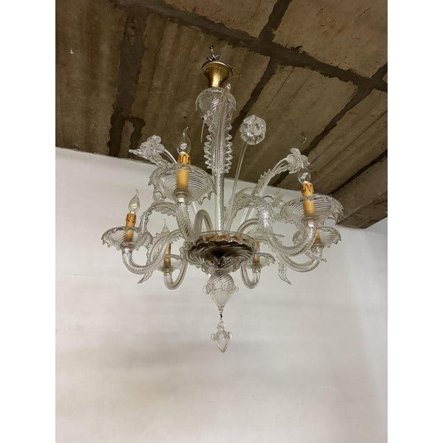 Large Venetian Murano Art Glass Barrochi Chandelier from Barovier & Toso, 1940s For Sale - Image 8 of 8