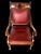 Antique Empire Flame Mahogany & Ox Blood Red Leather Library Armchair, Late 19th. Century Chair For Sale - Image 10 of 14
