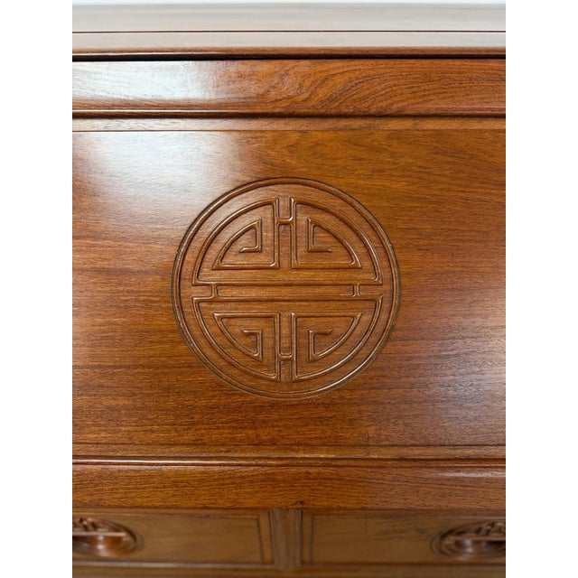 Mid 20th Century Rare Oriental Rosewood Secretary Writing Desk Fold Out Sheraton Hotel Provenance For Sale - Image 11 of 15
