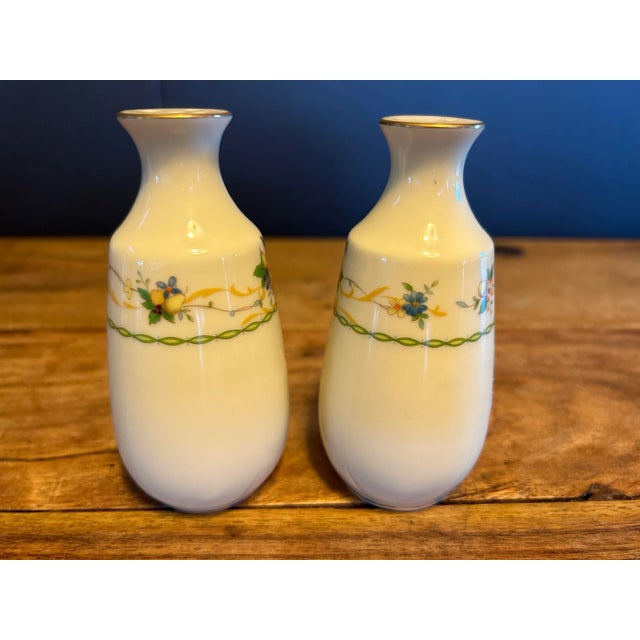 1960s Noritake 8162 Salt and Pepper Shaker Set Featuring the Normandy Pattern For Sale - Image 5 of 8