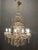 Italian large crystal chandelier 1950s murano glass covers the entire metal frame height including chain and ceiling...
