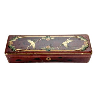 19th Century Japanese Lacquered Box with Bird Decoration, Japan For Sale