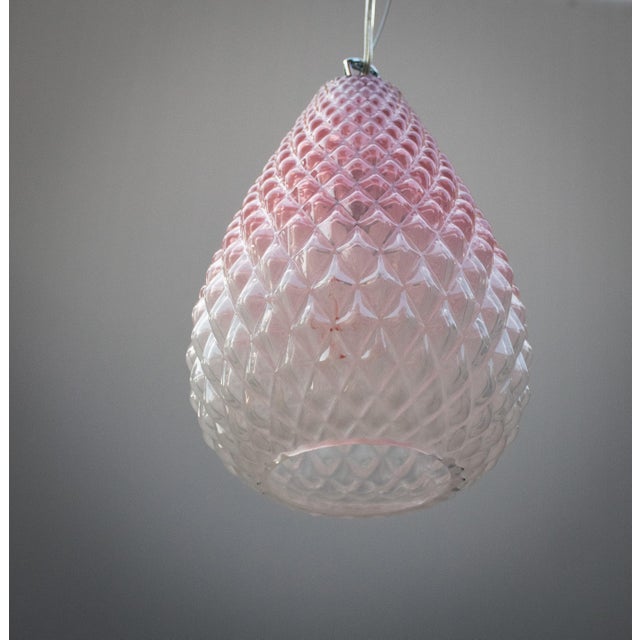 1980s Vintage Italian Pendant in Pink Glass from Mariana Iskra Atelier, 1990s For Sale - Image 5 of 5
