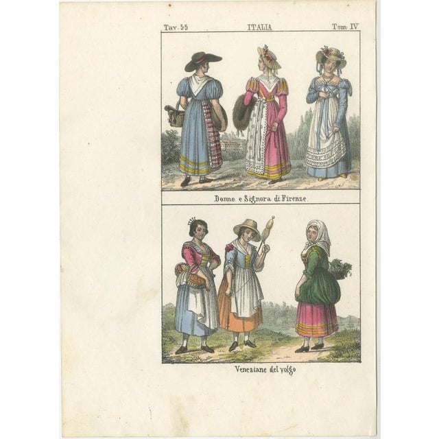 Women and a Lady of Florence with Venetian Women of the People, 1842, Paper For Sale - Image 3 of 8