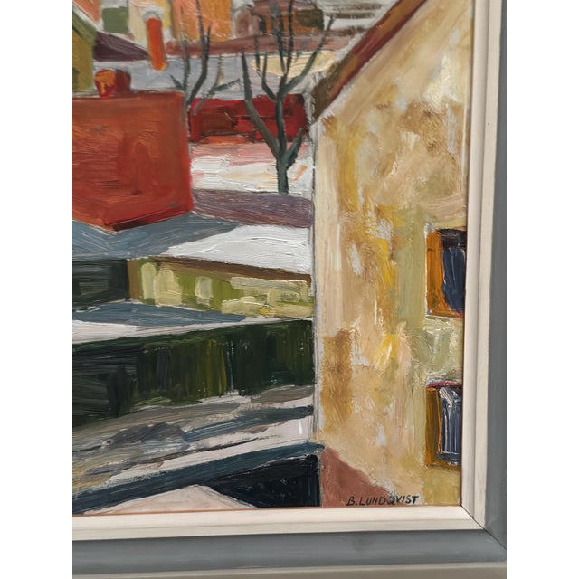 Bertil Lundqvist, Landscape, 1950s, Oil Painting on Panel, Framed For Sale - Image 11 of 18