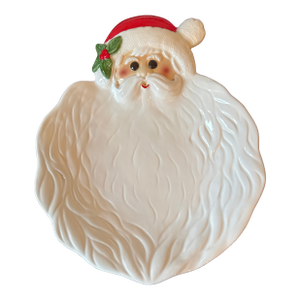 1970s Fitz and Floyd Santa Footed Platter