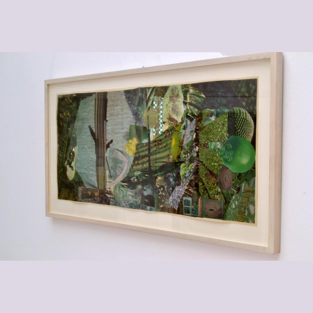 One of a series of eight very detailed abstract contemporary art works in the technique of collage, made like a painting...