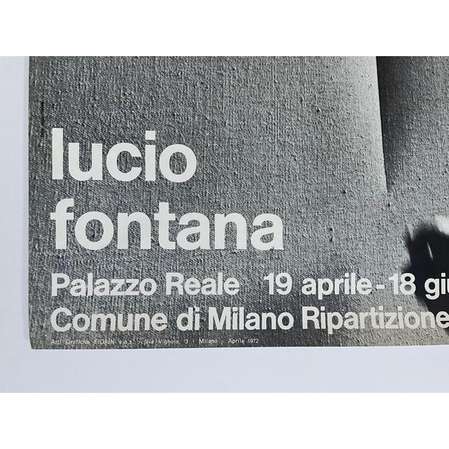 Lucio Fontana by Ugo Mulas (photographer) Poster by Lucio Fontana for the 1972 exhibition at the Palazzo Reale in Milan...