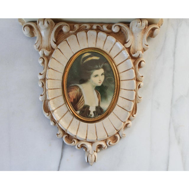 Vintage Victorian Style Cameo Wood Wall Shelves - A Pair For Sale - Image 4 of 11