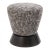 Contemporary Modern Black and Gray Fabric Upholstered Swivel Vanity Stool For Sale