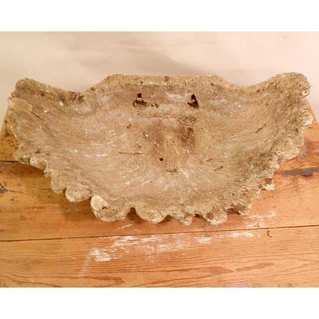 Antique Concrete Shell Bird Bath For Sale - Image 9 of 14