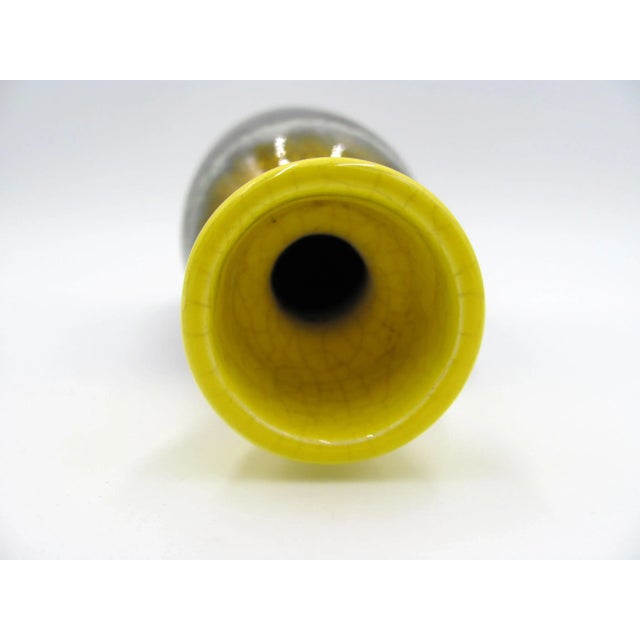 Mid Century Jaru of California Yellow & Brown Lava Drip Glaze Vase For Sale - Image 6 of 12