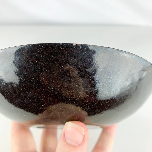 Vintage Mid Century Modern Painted Enamel Copper Bowl by Lilyan Bachrach Signed For Sale - Image 9 of 13