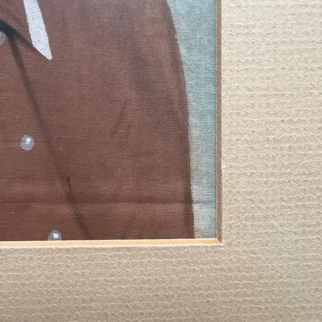 Mid Century Modern Framed Portrait Painting of a Woman in Blue and Pink For Sale In Oklahoma City - Image 6 of 6