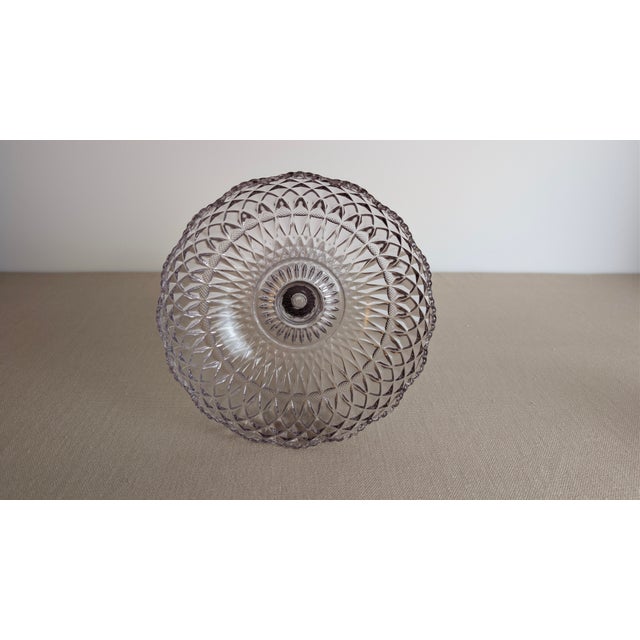 Vintage Pressed Glass Pedestal Compote Bowl For Sale - Image 4 of 8
